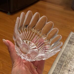 Bergdala Sweden crystal sunflower tea light holder bowl.